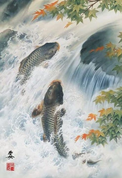 APPLEOne Jigsaw Puzzle 88-103 Japanese Art Ozuma Kaname Carp (88 L-Pieces)