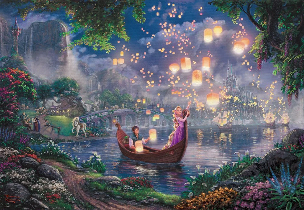 Tenyo Japan Jigsaw Puzzle D-1000-488 Thomas Kinkade Disney Tangled Rapunzel (1000 Pieces)