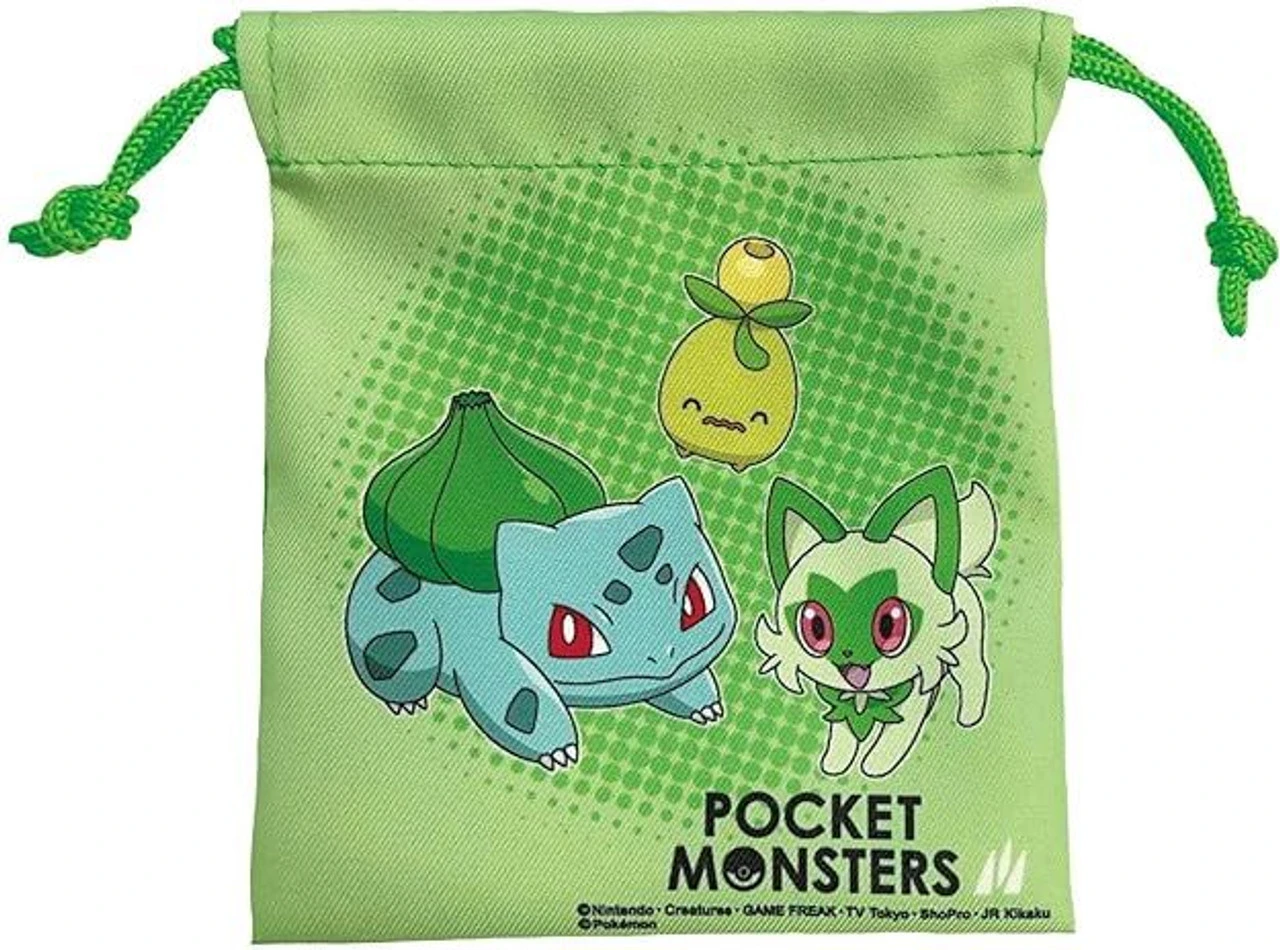 Unique730 Pokemon Center Drawstring Pouch In Poke Ball Grass Type