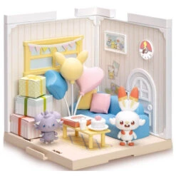 Takara Tomy A.R.T.S Pokemon PokePeace House - Scorbunny & Espurr In The Lounge