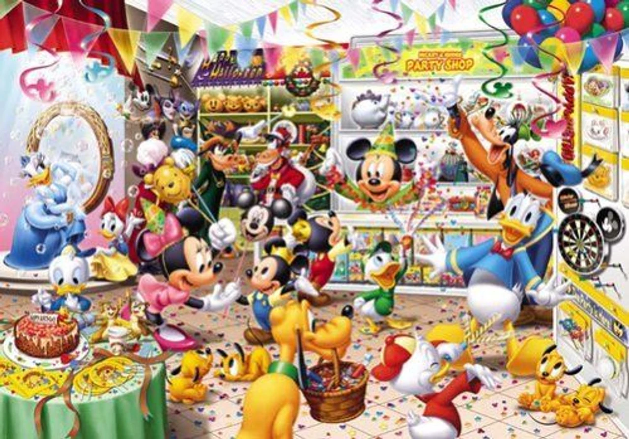 Tenyo Japan Jigsaw Puzzle D-300-216 Disney Mickey Party Goods Shop (300 Pieces)