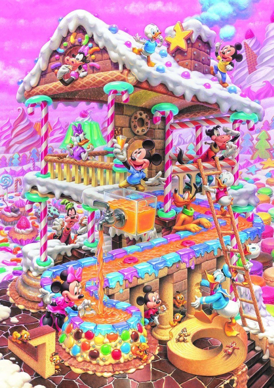 Tenyo Japan Jigsaw Puzzle D-300-275 Disney Mickey Sweets House (300 Pieces)