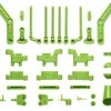 Tamiya 47407 L/N Parts Body Mounts Suspension Arms Set Yellow Green For WR02-CB