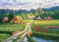 Appleone 500-298 Jigsaw Puzzle Flower Garden And A Small House By Randy Van Beek (500 Pieces)
