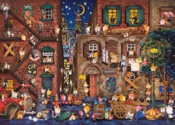 Appleone 500-301 Jigsaw Puzzle Hideki Yoshioka Downtown Cats (500 Pieces)