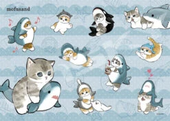 Ensky 208-093 Jigsaw Puzzle Mofusand Cat Sharks (208 Pieces)