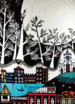 Epoch 79-170s Jigsaw Puzzle Satomi Kouno Illustration White Tree Town (500 Pieces)