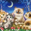 Beverly 31-516 Jigsaw Puzzle Kayomi Harai Kittens Playing In The Moonlit Night (1000 Pieces)