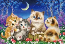 Beverly 31-516 Jigsaw Puzzle Kayomi Harai Kittens Playing In The Moonlit Night (1000 Pieces)