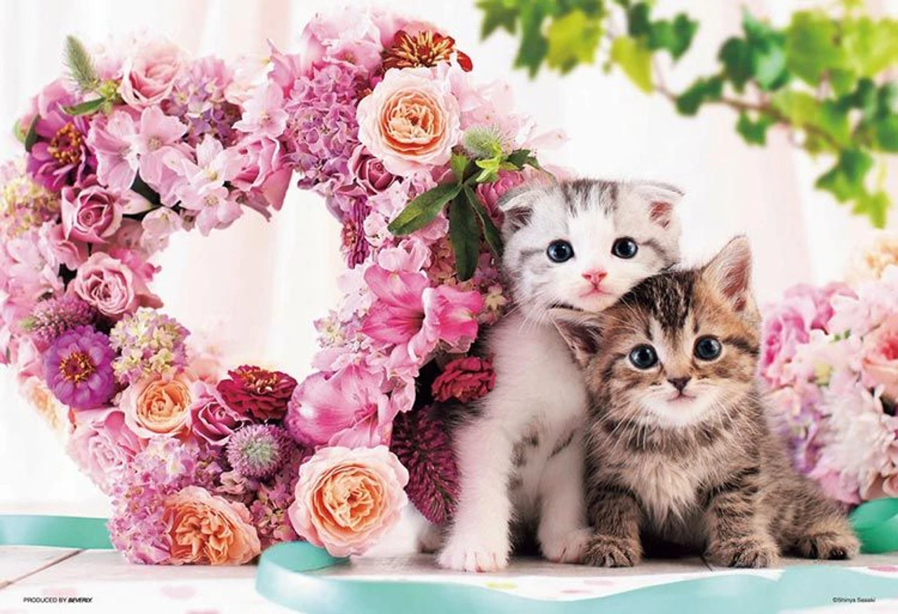 Beverly P33-187 Jigsaw Puzzle Kittens And A Heart Wreath (300 Pieces)