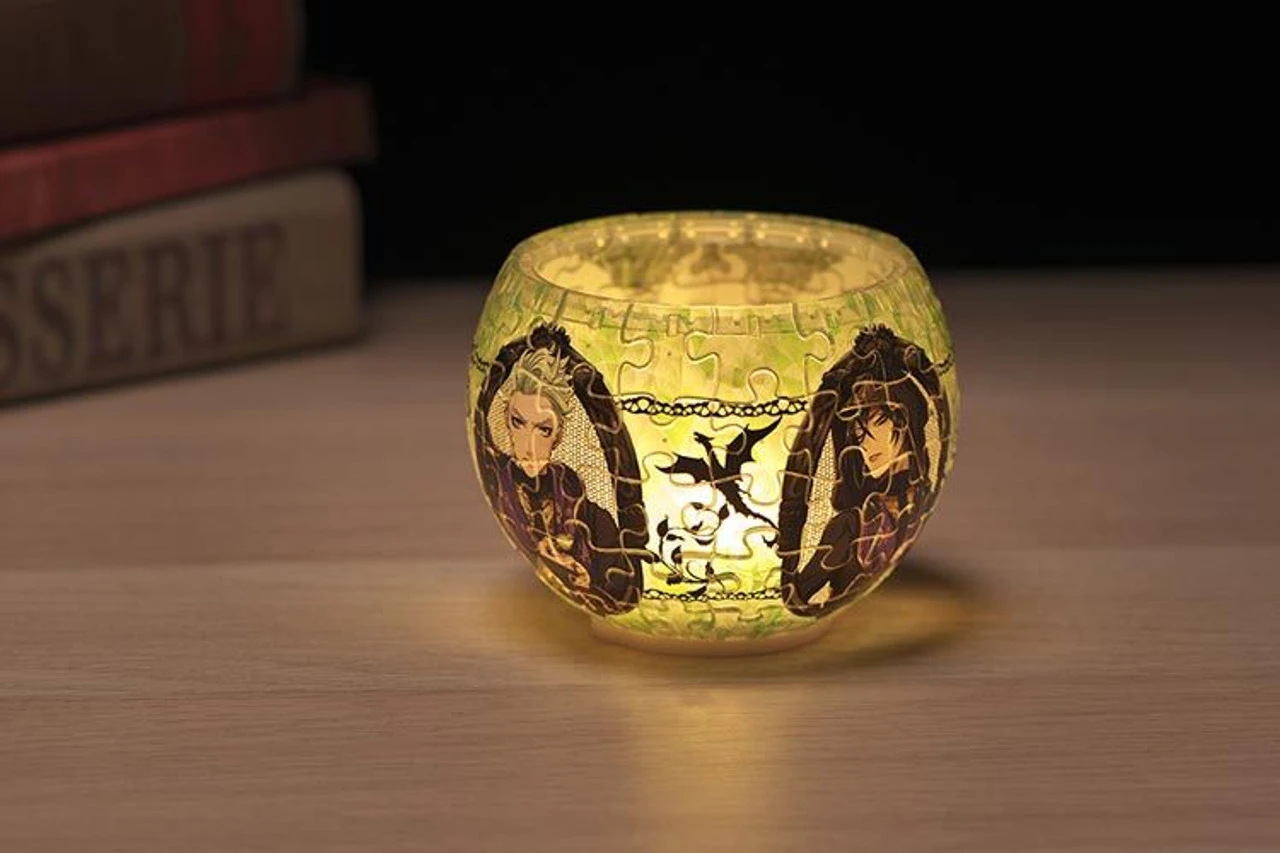 Yanoman 2201-53 3D LED Lamp Shade Puzzle Disney Glass Mosaic Twisted-Wonderland Diasomnia (80 Pieces) - Image 3