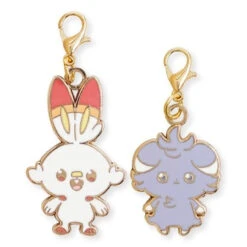 Pokemon Center Original PokePeace Metal Charm Set / Scorbunny & Espurr