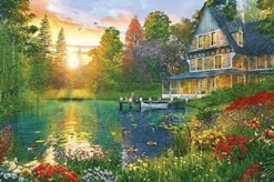 APPLEOne Jigsaw Puzzle 1000-779 Dominic Davison Sunset Cabin (1000 Pieces)
