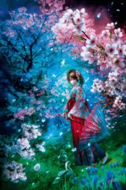 APPLEOne Jigsaw Puzzle 1000-750 Sakura Girl (1000 Pieces)