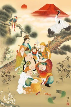 APPLEOne Jigsaw Puzzle 1000-679 Japanese Art Seven Lucky Gods (1000 Pieces)