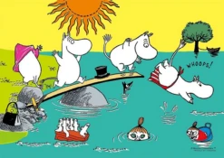 Yanoman Prism Art Jigsaw Puzzle 61-20 Moomin Family Swimming (108 Pieces)